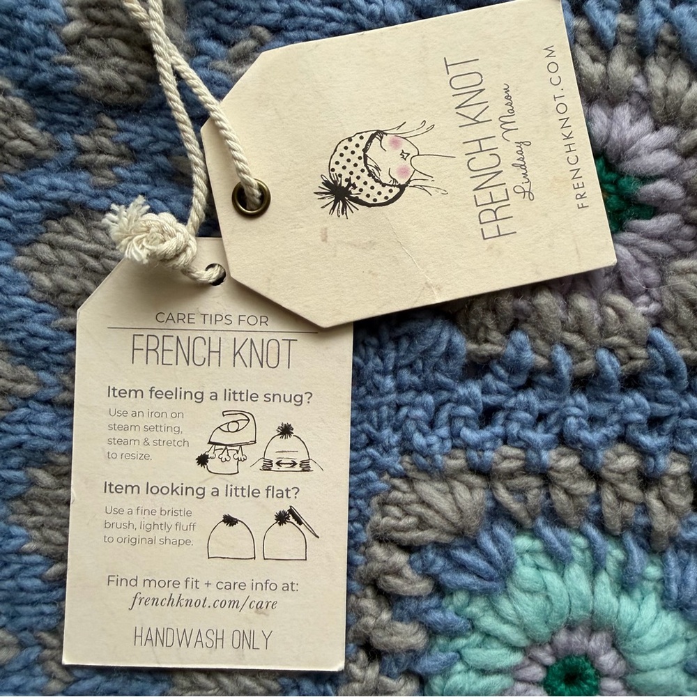 Free People Blue and Green Crochet Lana Cowl Neck Warmer by French Knot-One Size - Picture 6 of 10